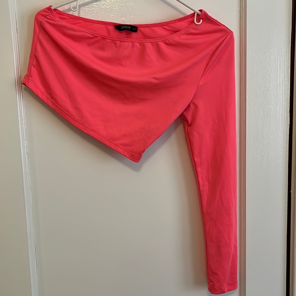 Neon pink SHEIN off shoulder medium